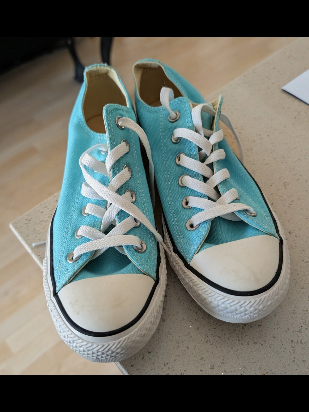 Brand New Women's Low-Top Canvas Sneakers in Aqua Blue Size 8